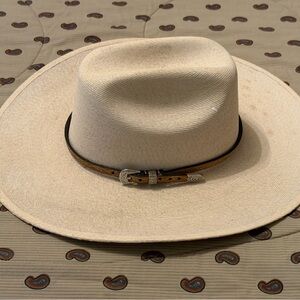 Atwood Hereford Low Crown 7 1/4” straw  Cowboy Hat with Brown Band